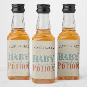 Vintage-Baby-Mach-Potion Alkoholflaschenetikett