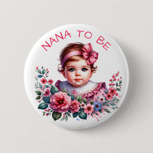 Vintage Baby-Mädchen-Baby-Party Oma wird es Button