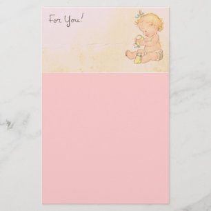 Vintage Baby Mädchen Briefpapier
