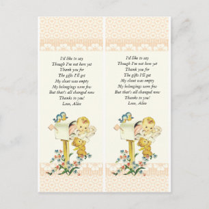 Vintage-Baby-Mädchen-in-Briefkasten-Baby-Shower-Ge Postkarte