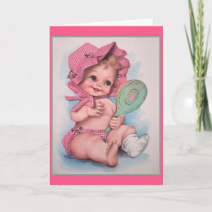 Vintage-Baby-Mädchen-Karte Karte
