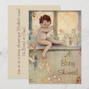 Vintage-Baby-Peter-Pan-Baby-Shower-Einladung Einladung