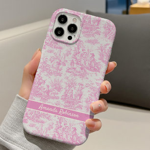 Vintage Baby-Pink-Toile-de-Jouy-Szene iPhone 16 Hülle