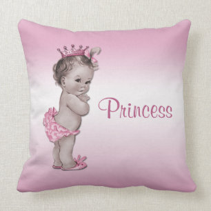 Vintage Baby-Prinzessin Pink Kissen