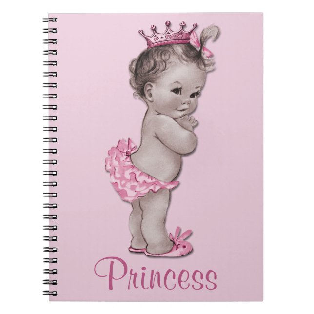 Vintage Baby-Prinzessin Pink Personalized Notizblock (Vorderseite)