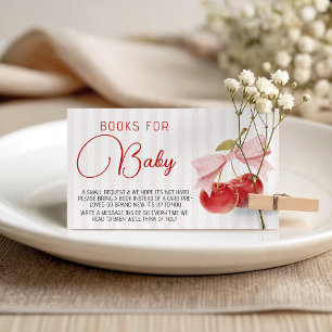 Vintage Baby Shower Buch Anfrage Kirsche Begleitkarte