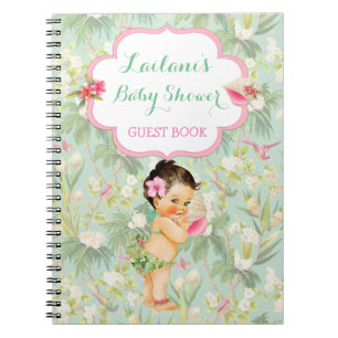 Vintage-Baby-Tropen-Hawai-Shower-Gästebuch Notizblock