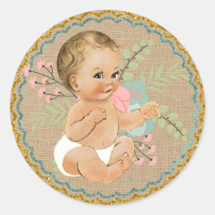 Vintage Baby und Mason Jar Aufkleber