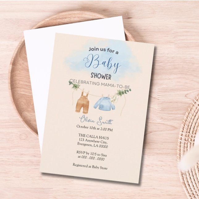 Vintage Babydusche Einladung (Vintage Style Baby Shower Invitation)