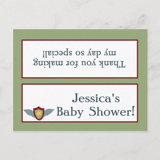 Vintage Babydusche Goody Bag Toppers Einladungspostkarte (Vorderseite)