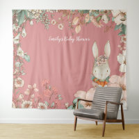 Vintage Babydusche Hintergrund Landschaft Rosa