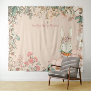 Vintage Babydusche Landschaft Peach Wandteppich