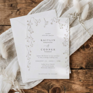 Vintage Baby's Breath Zarte Wildblumen Hochzeit Einladung