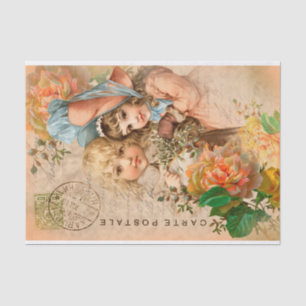 Vintage-Babys-Postkarten-Decoupage-Seidenpapier Seidenpapier