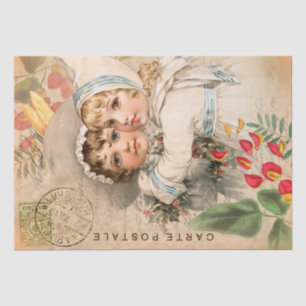 Vintage-Babys-Postkarten-Decoupage-Seidenpapier Seidenpapier