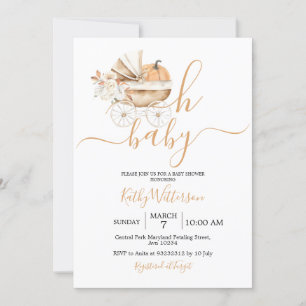 Vintage-Babytrage Florales Babyshower Einladung