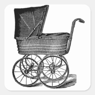 Vintage-Babytrageaufkleber Quadratischer Aufkleber