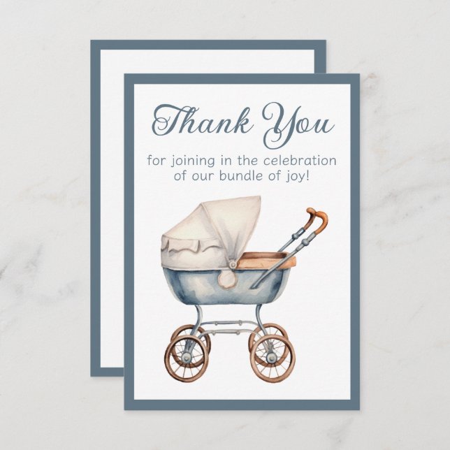 Vintage Babytragetücher-Dusche für Wasserfarben Dankeskarte (Vorne/Hinten)