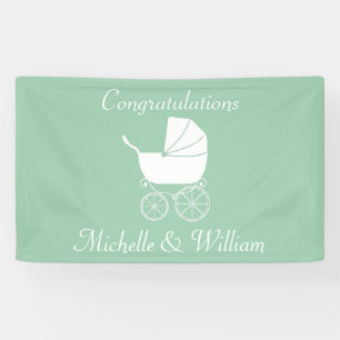 Vintage-Babywagen-Dusche Schön Banner