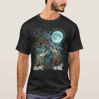 Vintage-Bachforellenfischer unter dem heulenden Mo T-Shirt