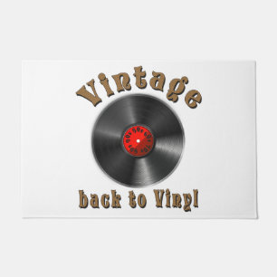 Vintage-Back-to-Vinyl-Schallplatten-Kunst Fußmatte