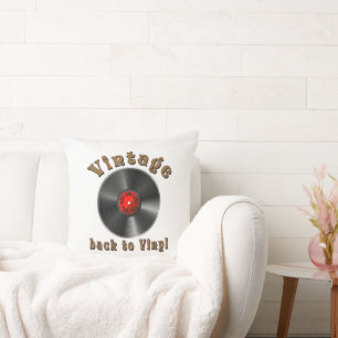 Vintage-Back-to-Vinyl-Schallplattenkunst Kissen