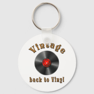 Vintage-Back-to-Vinyl-Schallplattenkunst Schlüsselanhänger
