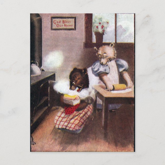 Vintage Backbären Postkarte (Vorderseite)