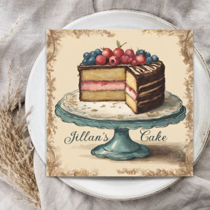 Vintage-Bäcker-Pâtissier-Bäckerei-Catering-Torte Quadratische Visitenkarte
