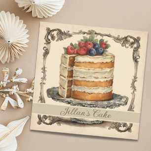Vintage-Bäcker-Pâtissier-Bäckerei-Catering-Torte Quadratische Visitenkarte