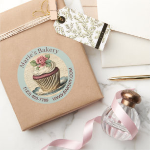 Vintage Bäcker Torte Catering Cupcake Bäckerei Runder Aufkleber