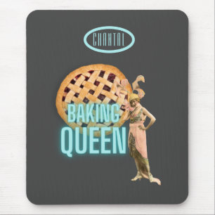 Vintage-Bäckerei-Königin auf grauem personalisiert Mousepad