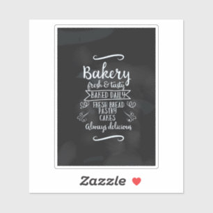 Vintage Bäckerei-Kreidetafel-Plakat Aufkleber