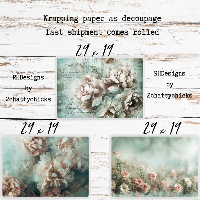 Vintage Background Peongs Decoupage Geschenkpapier Set (Von Creator hochgeladen)
