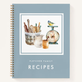 Vintage Backhilfsmittel Wasserfarbe Rezept Notizbuch