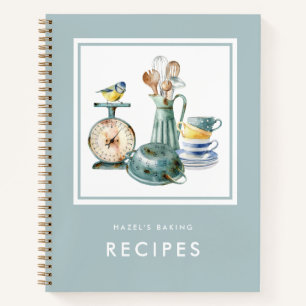 Vintage Backhilfsmittel Wasserfarbe Rezept Notizbuch