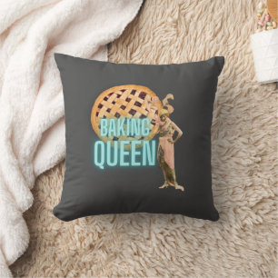 Vintage Backkönigin auf Grau Kissen