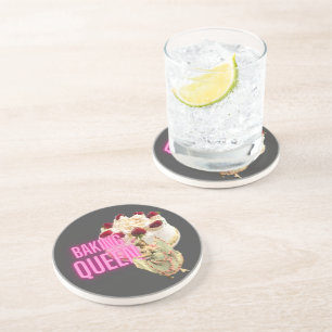 Vintage Backkönigin Getränkeuntersetzer