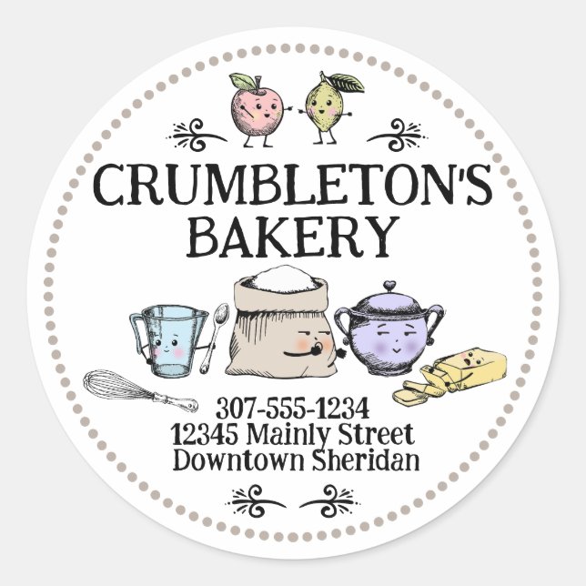 Vintage Backzutaten Runder Aufkleber (Vorderseite)