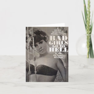 Vintage "Bad Girls Go to Hell" Note Card Feiertagskarte