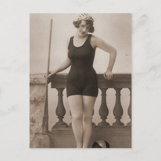 Vintage Badebeauty Flapper Girl Postkarte