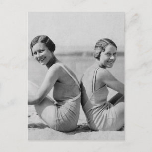 Vintage Badende Postkarte