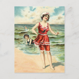 Vintage-Badeschönheiten Postkarte