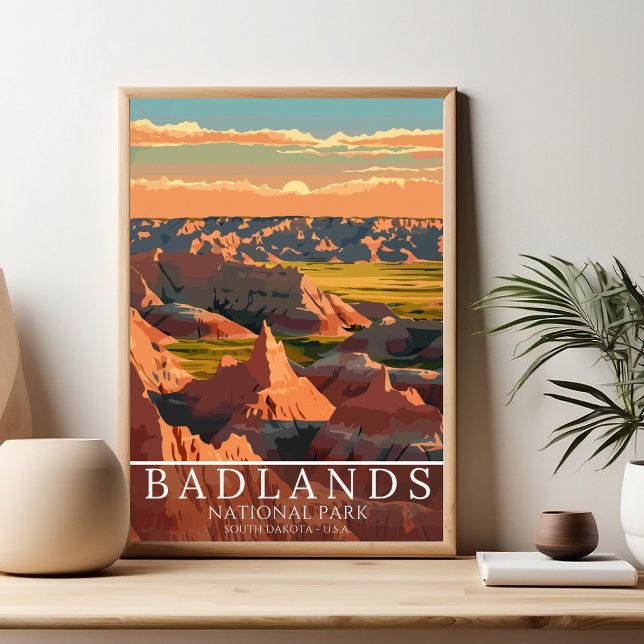 Vintage Badlands National Park - Western Beauty Poster (Von Creator hochgeladen)