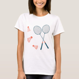 Vintage-Badminton-Druck: handgezeichnet für Sie! T-Shirt
