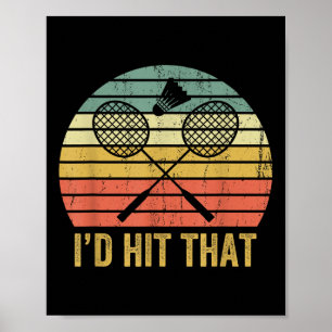 Vintage Badminton Lustig Retro Federball Sport Poster