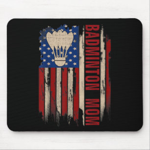 Vintage Badminton-Mama Amerikanische USA-Flagge Lu Mousepad
