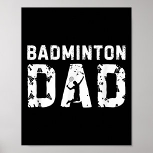 Vintage Badminton Papa Sport Familie Vatertag Poster