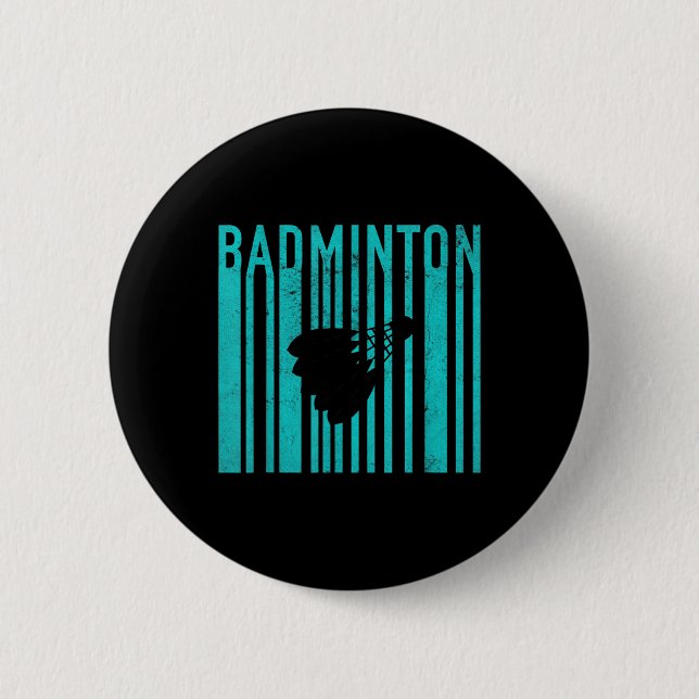 Vintage Badminton - Retro Badminton Spieler - Badm Button (Vorderseite)