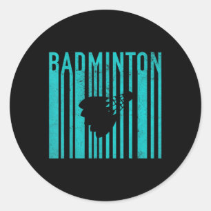 Vintage Badminton - Retro Badminton Spieler - Badm Runder Aufkleber